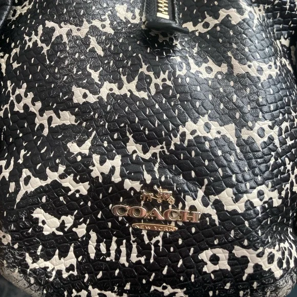 Coach Black Satchel with Piton Trim - Picture 7 of 9